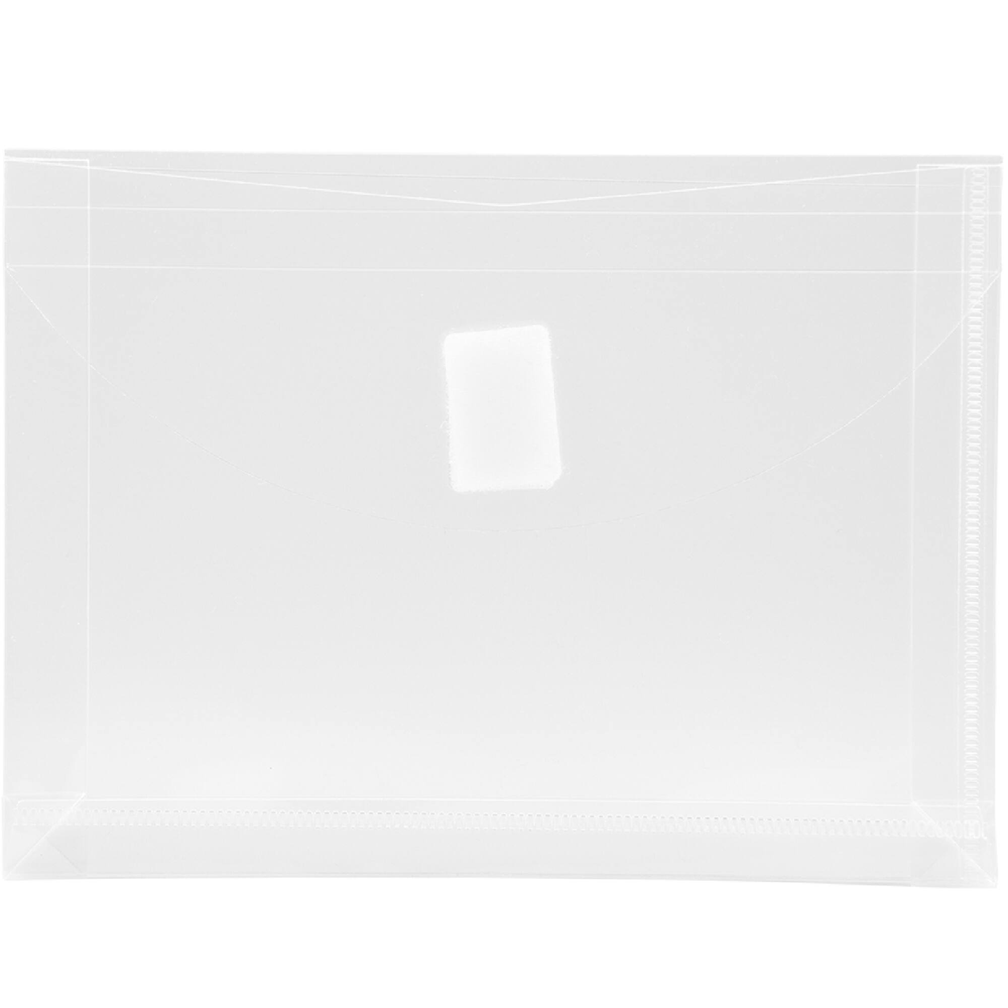 JAM Paper 5.5" x 7.5" Clear Velcro® Brand Hook & Loop 1" Expansion Booklet Envelopes, 24ct.